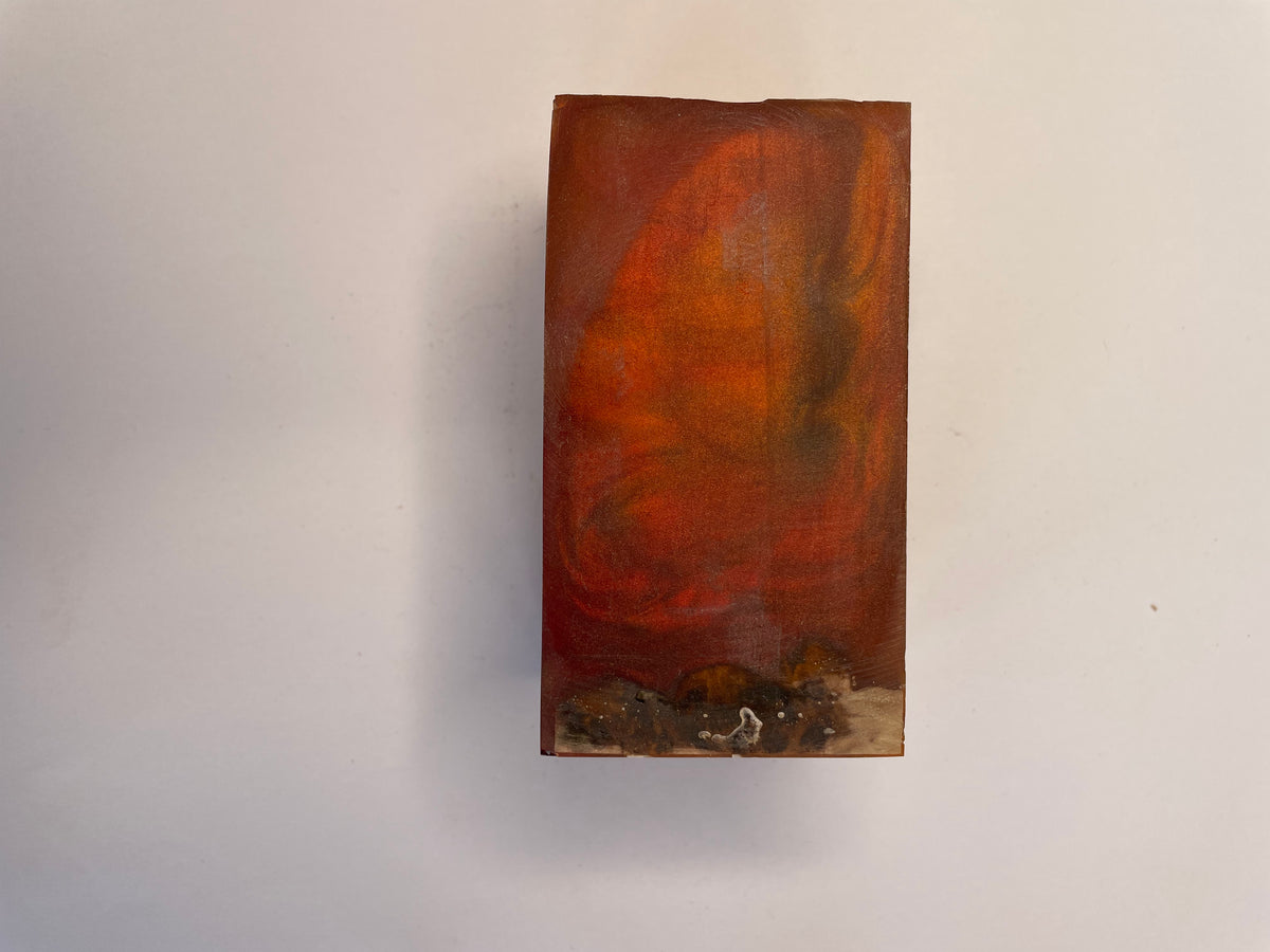 5 Star Pro - Flat - Unique Resin Burl Handle - Orange/Amber