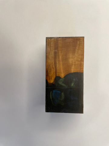 5 Star Pro - Flat - Unique Resin Burl Handle - Green/Dark Blue/Black
