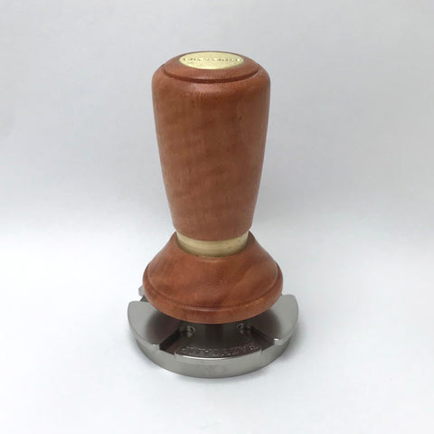 Eazytamp Coffee Tampers - 5 Star Pro - Flat - Medium Timber - Brass ring